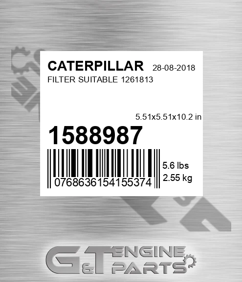 158-8987 Filter Suitable 1261813 for CATERPILLAR