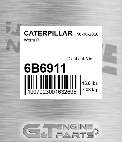 6B6911 Worm Rh for CATERPILLAR
