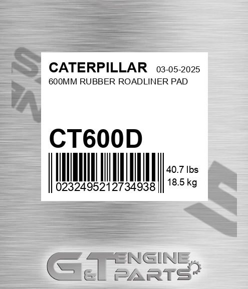 CT600D CATERPILLAR 600mm Rubber Roadliner Pad