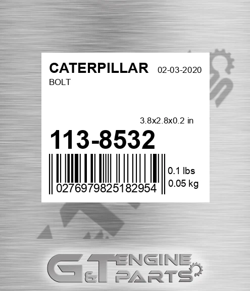 113-8532 Bolt for CATERPILLAR