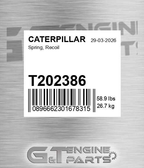 T202386 Spring, Recoil for CATERPILLAR
