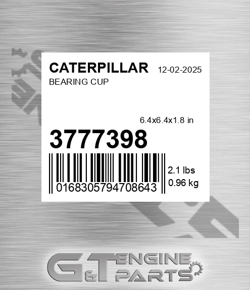 377-7398 Bearing Cup for CATERPILLAR