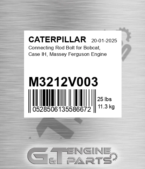 M3212V003 Connecting Rod Bolt For Bobcat, Case Ih, Massey Ferguson Engine
