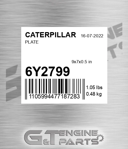 6Y-2799 Plate for CATERPILLAR
