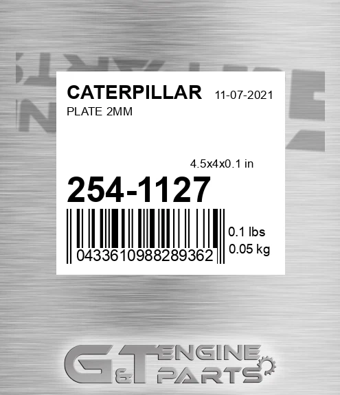 254-1127 Plate 2mm