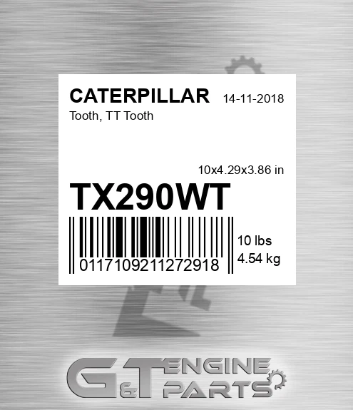TX290WT Tooth, Tt Tooth