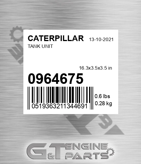 0964675 Tank Unit for CATERPILLAR