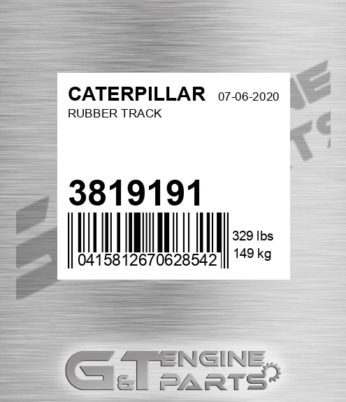 3819191 Rubber Track for CATERPILLAR