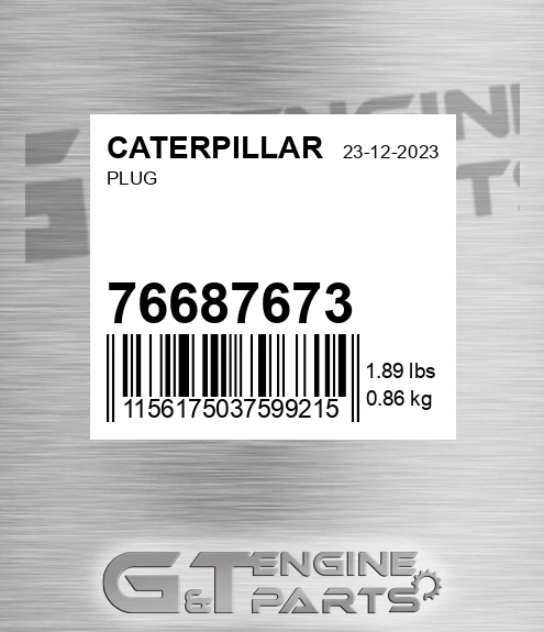 76687673 Plug for CATERPILLAR