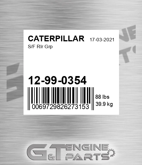 12-99-0354 S/f Rlr Grp for CATERPILLAR