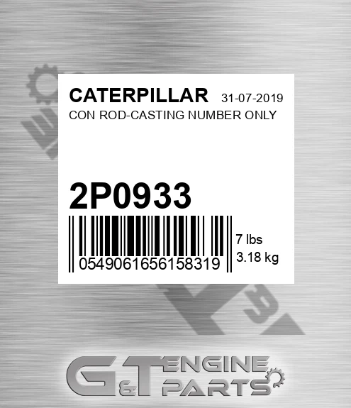 2P0933 Con Rod-casting Number Only