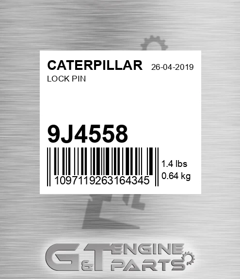 9J-4558 Lock Pin for CATERPILLAR