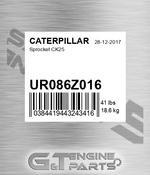 UR086Z016 Sprocket Ck25 for CATERPILLAR