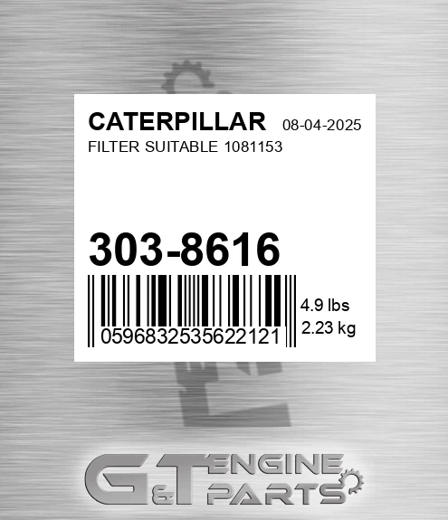 303-8616 Filter Suitable 1081153