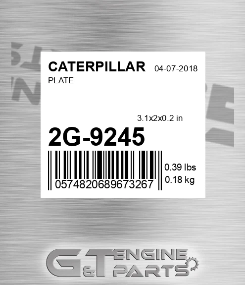 2G-9245 Plate for CATERPILLAR