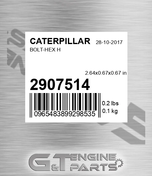 2907514 Bolt-hex H for CATERPILLAR