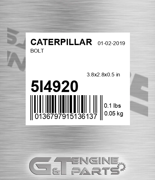 5I-4920 Bolt for CATERPILLAR