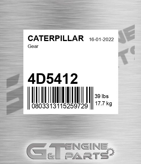 4D5412 Gear for CATERPILLAR