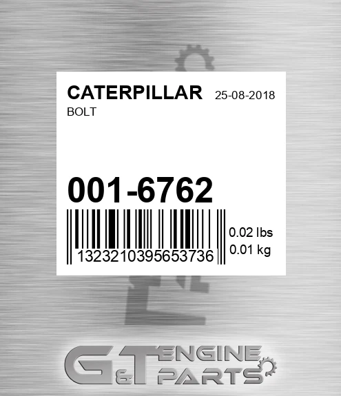 001-6762 Bolt for CATERPILLAR