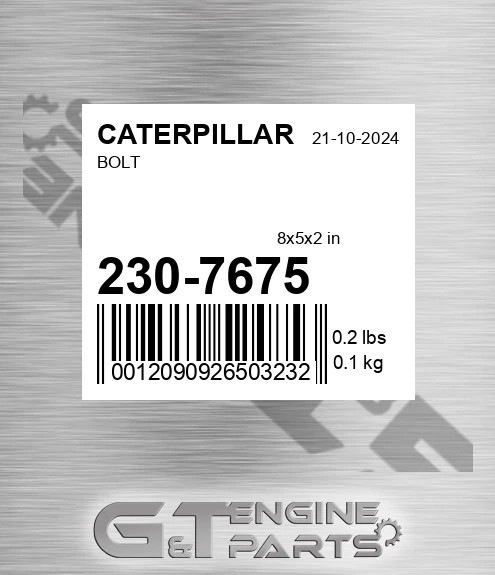 230-7675 Bolt