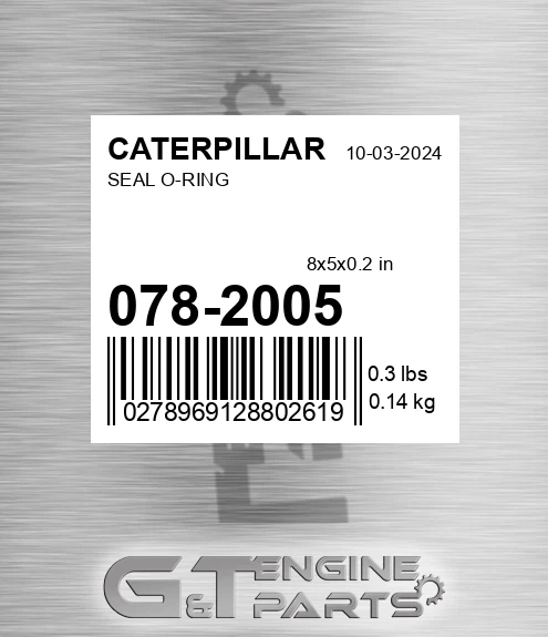 078-2005 Seal O-ring for CATERPILLAR