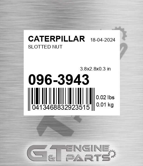 096-3943 Slotted Nut for CATERPILLAR