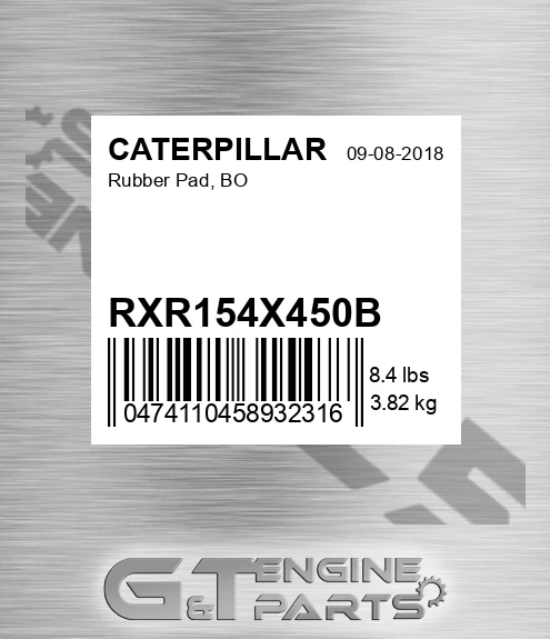 RXR154X450B Rubber Pad, Bo for CATERPILLAR