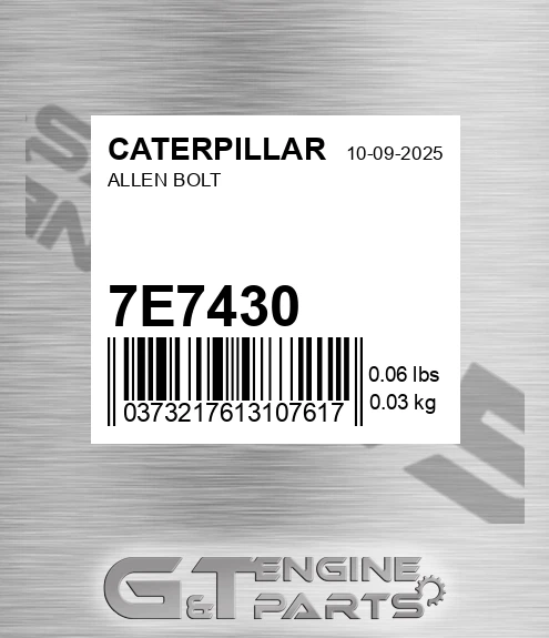 7E-7430 Allen Bolt for CATERPILLAR