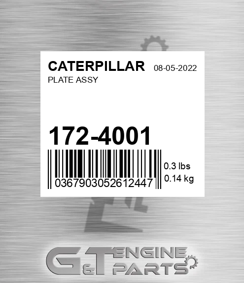 172-4001 Plate Assy