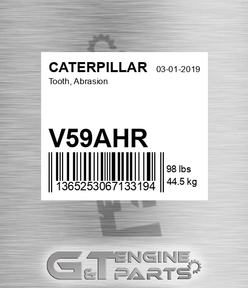 V59AHR Tooth, Abrasion for CATERPILLAR