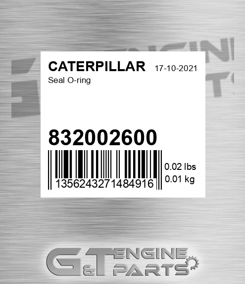 832002600 Seal O-ring for CATERPILLAR