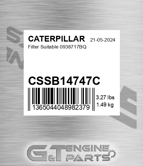 CSSB14747C CATERPILLAR Filter Suitable 0938717bq
