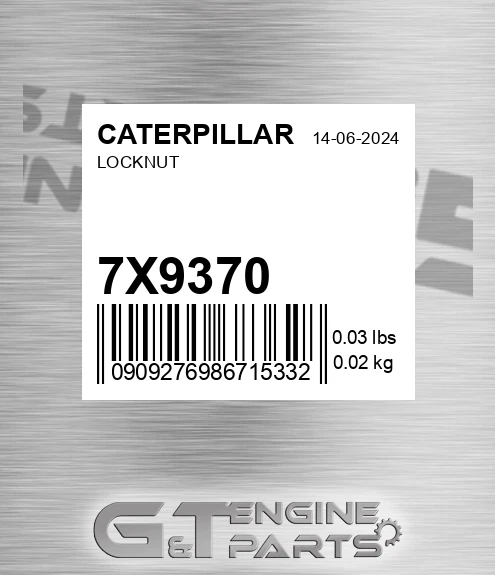 7X-9370 Locknut for CATERPILLAR