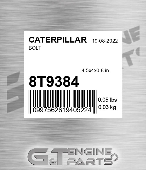 8T9384 Bolt-zc for CATERPILLAR