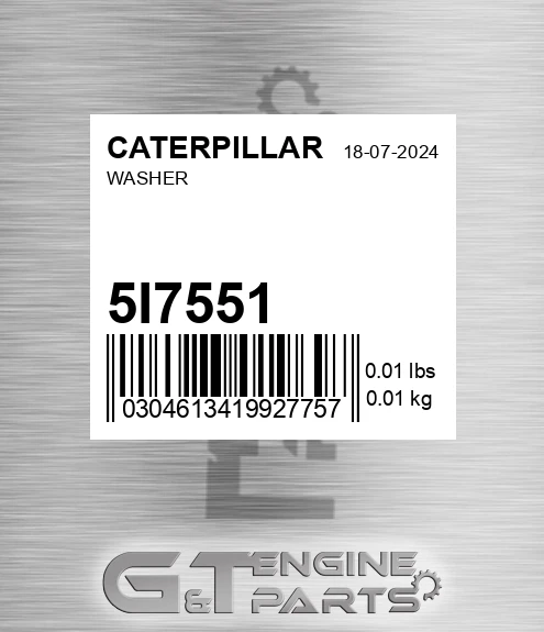 5I-7551 Washer for CATERPILLAR