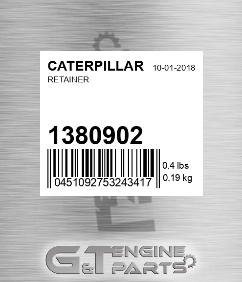 1380902 CATERPILLAR Retainer