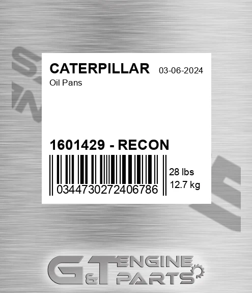 1601429 - RECON Oil Pans for CATERPILLAR