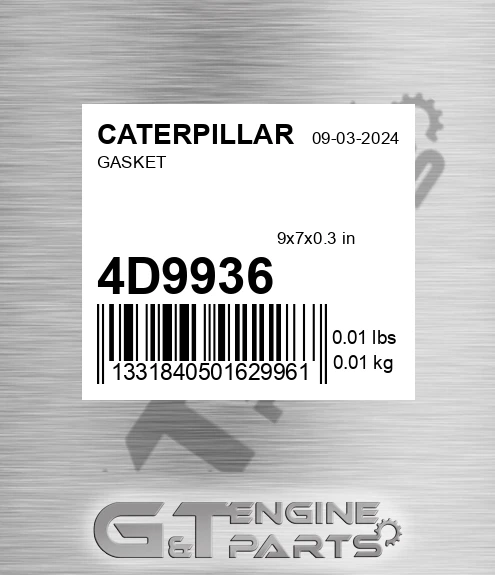 4D9936 Gasket for CATERPILLAR