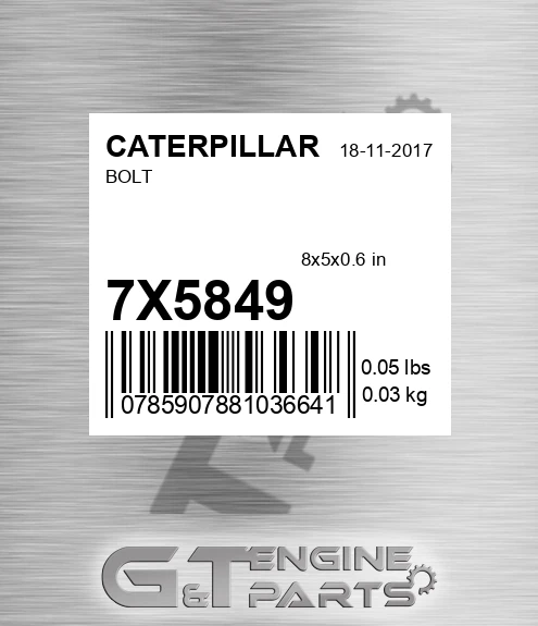 7X-5849 Bolt for CATERPILLAR
