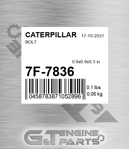 7F-7836 Bolt for CATERPILLAR