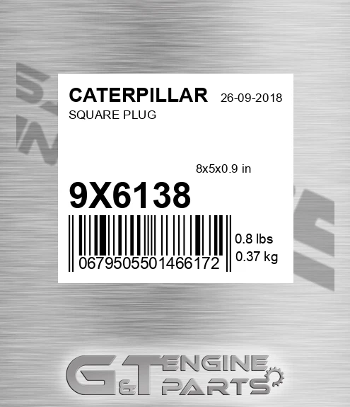 9X-6138 Square Plug for CATERPILLAR