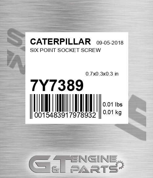 7Y-7389 Six Point Socket Screw for CATERPILLAR