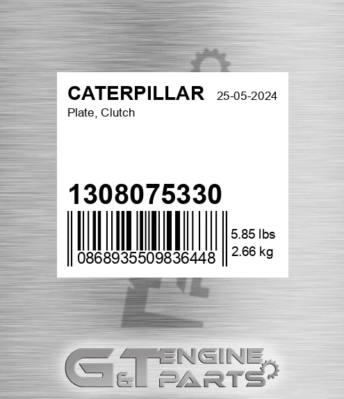 130-807-5330 Plate, Clutch for CATERPILLAR