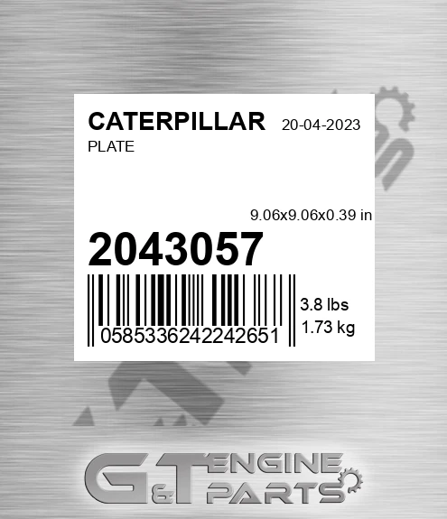 204-3057 Plate for CATERPILLAR
