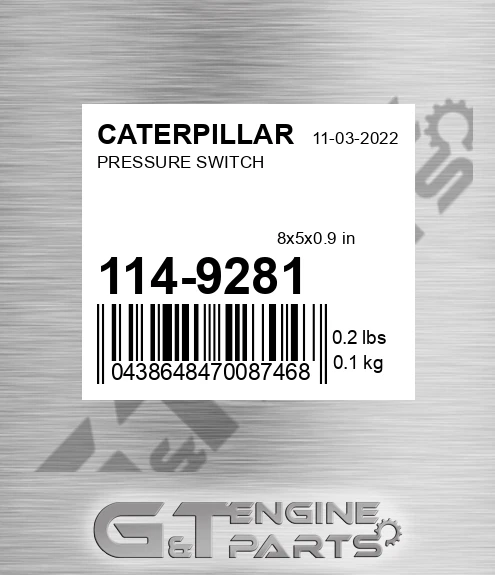 114-9281 Pressure Switch for CATERPILLAR