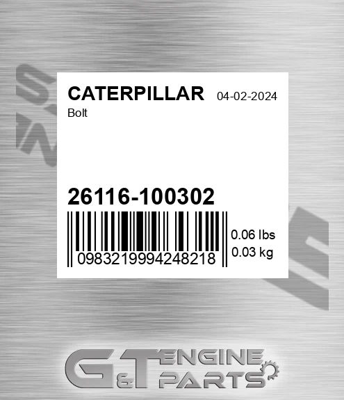 26116-100302 Bolt