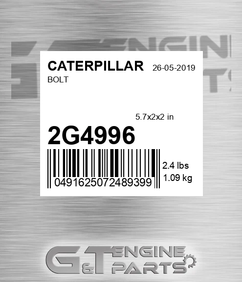 2G4996 Bolt for CATERPILLAR