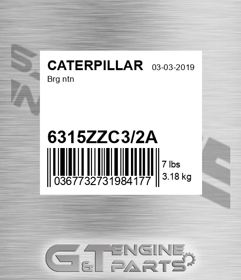 6315ZZC32A Brg Ntn for CATERPILLAR