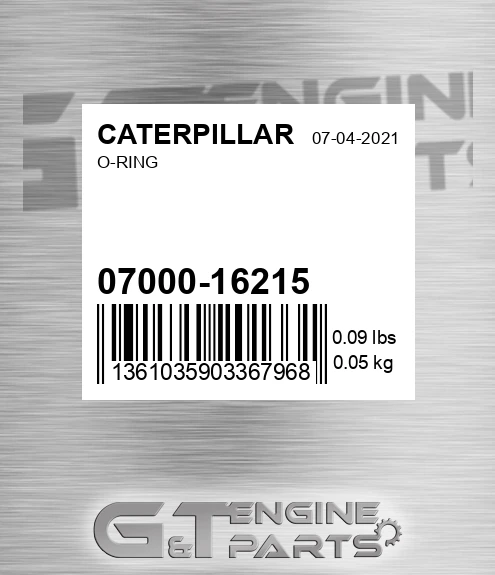07000-16215 CATERPILLAR O-ring