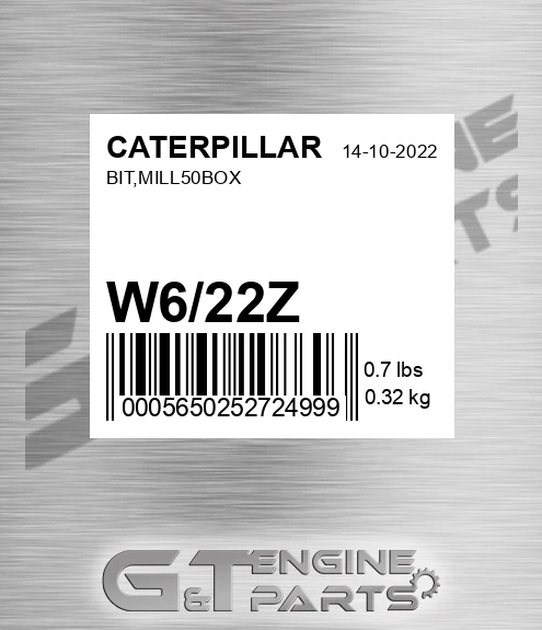 W6/22Z Bit,mill50box for CATERPILLAR
